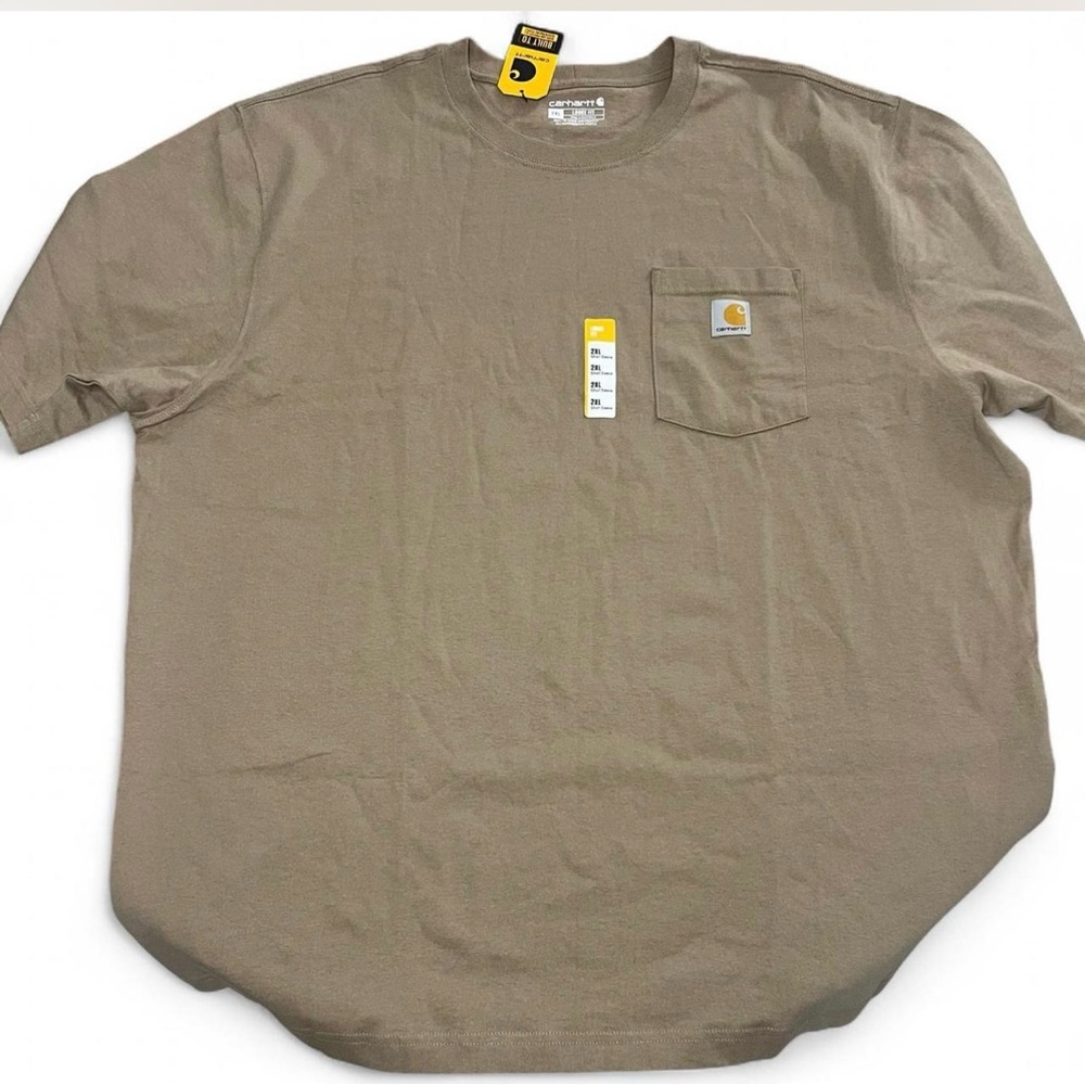 Carhartt Men's brown Loose Fit Heavyweight Short-Sleeve Pocket T-Shirt 2xl